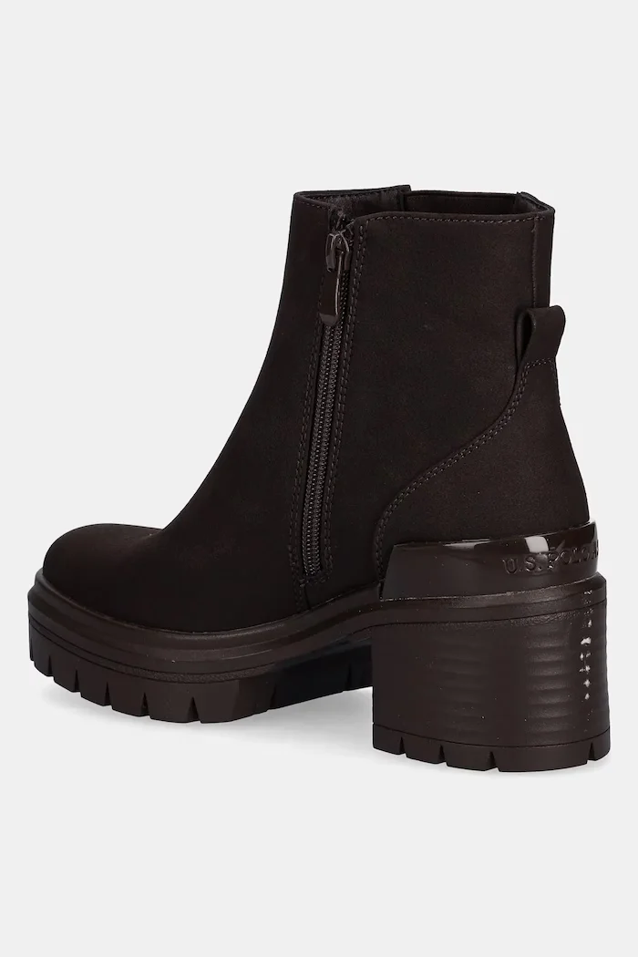 U.S. Polo Assn. Боти челси HALEY009A в кафяво с дебел ток HALEY009W/EH1