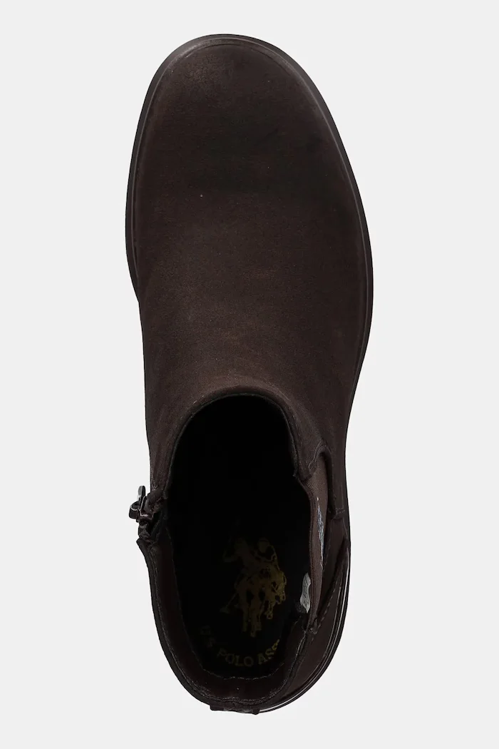 U.S. Polo Assn. Боти челси HALEY009A в кафяво с дебел ток HALEY009W/EH1