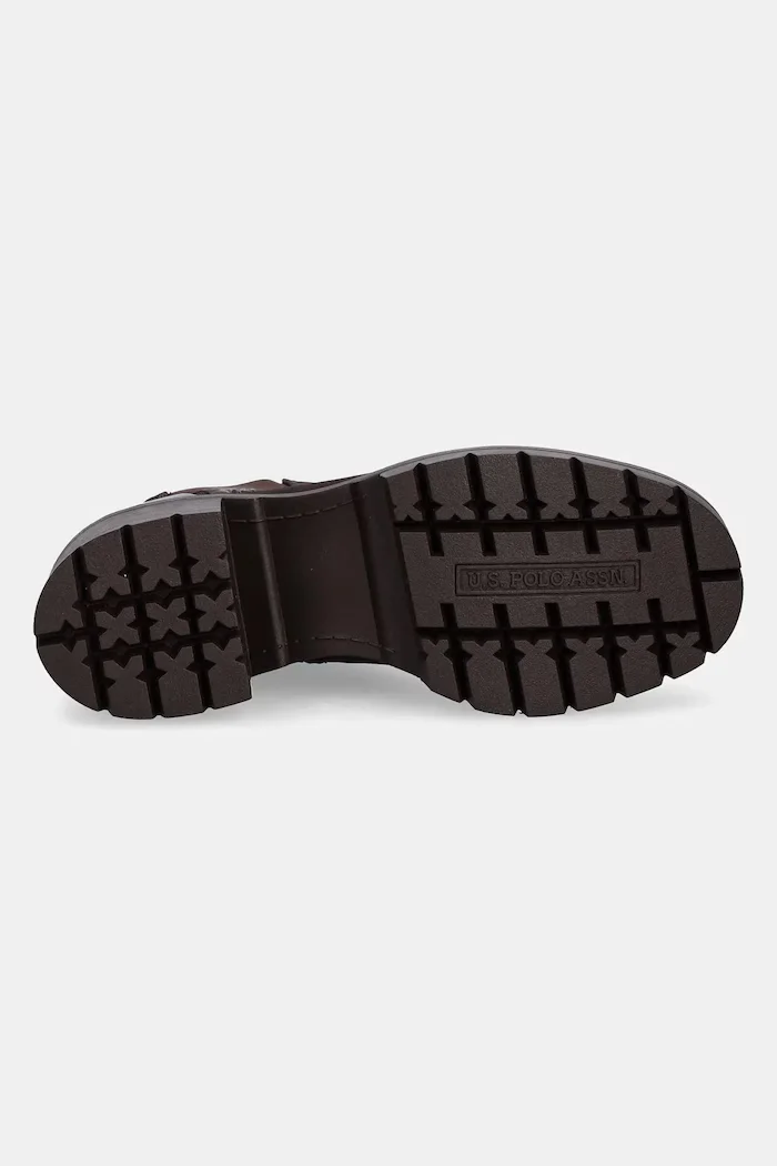 U.S. Polo Assn. Боти челси HALEY009A в кафяво с дебел ток HALEY009W/EH1