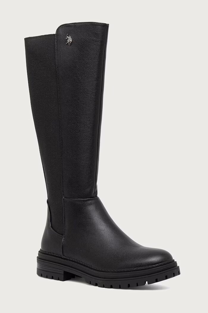 U.S. Polo Assn. ботуши под коляното дамски NIKITA005 черни NIKITA005W/GYE1