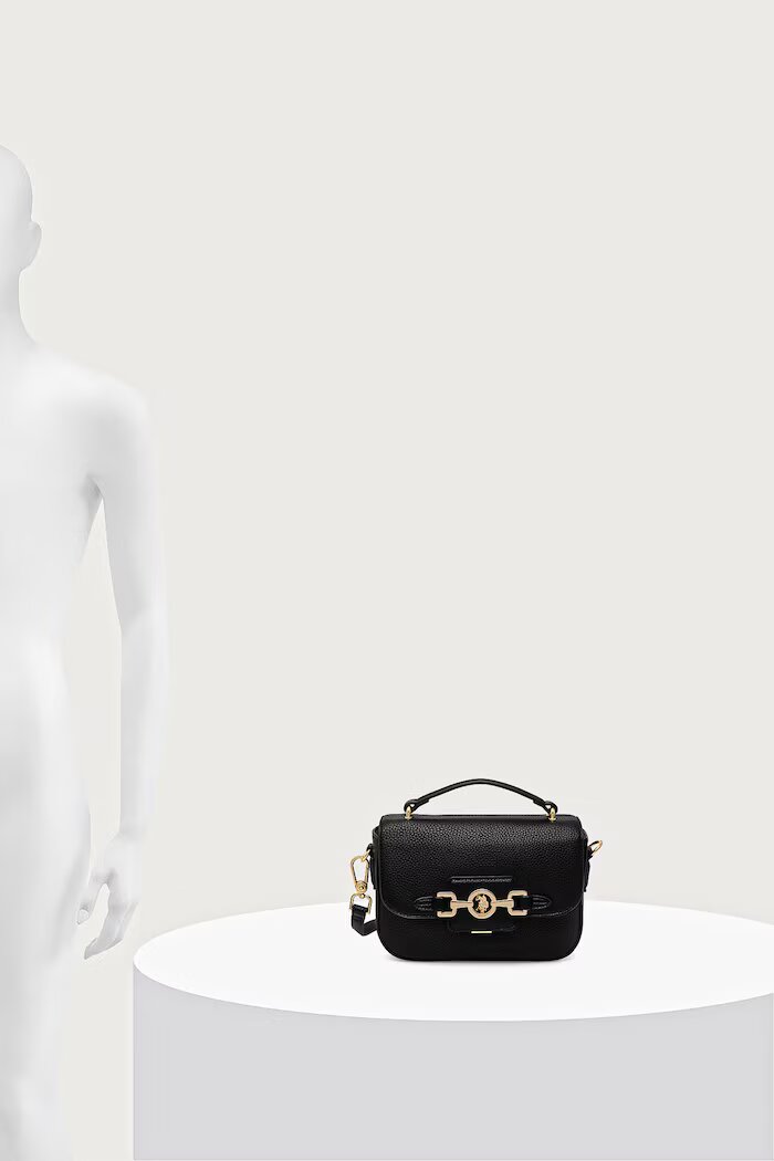 U.S. Polo Assn. чанта crossbody дамска от имитация на кожа ASCOT черна BIU269327WVP
