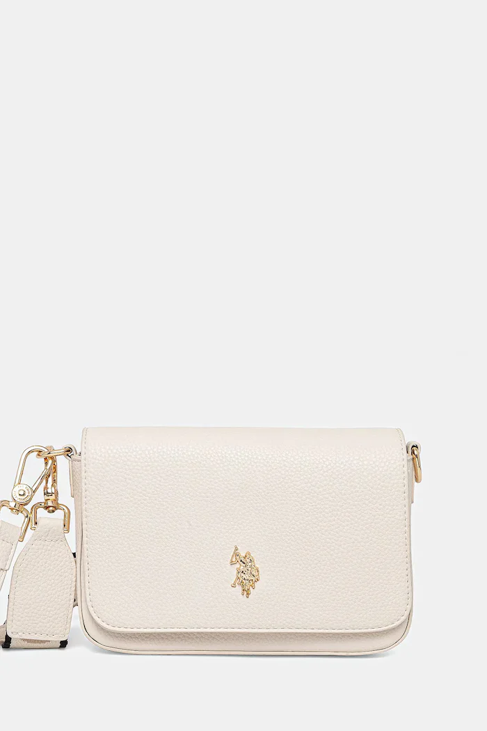 U.S. Polo Assn. чанта crossbody дамска от имитация на кожа Mansion бежова BEUE58718WVP