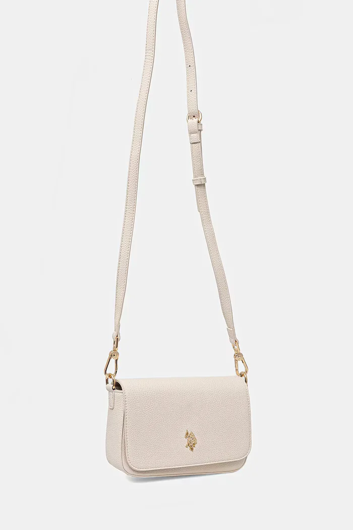 U.S. Polo Assn. чанта crossbody дамска от имитация на кожа Mansion бежова BEUE58718WVP