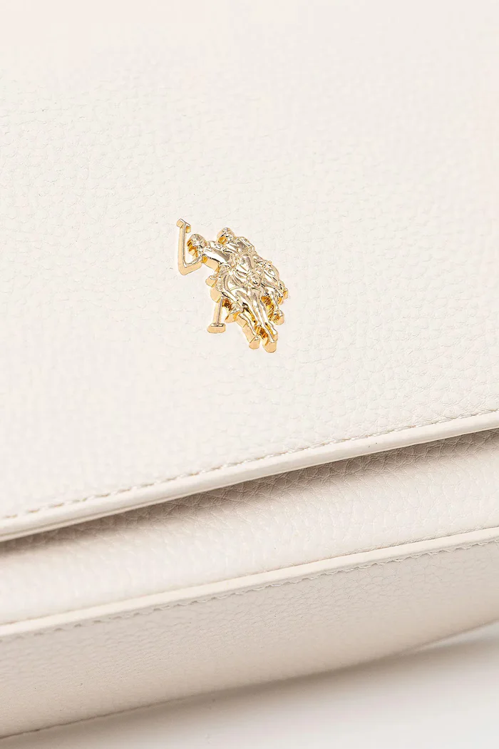 U.S. Polo Assn. чанта crossbody дамска от имитация на кожа Mansion бежова BEUE58718WVP