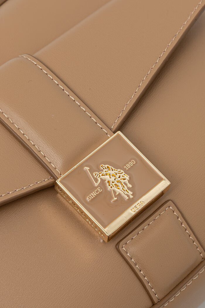 U.S. Polo Assn. чанта crossbody дамска от имитация на кожа MARGARET бежова BEUMF9046WVP