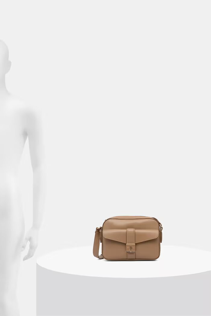 U.S. Polo Assn. чанта crossbody дамска от имитация на кожа MARGARET бежова BEUMF9046WVP