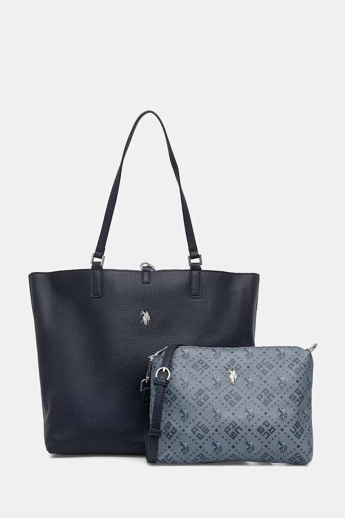 U.S. Polo Assn. Чанта с две лица Malibu в черно BEUM08706WVP