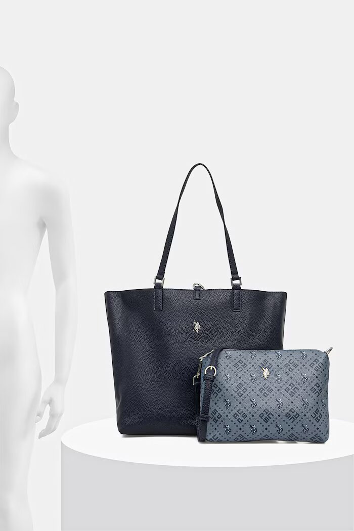 U.S. Polo Assn. Чанта с две лица Malibu в черно BEUM08706WVP