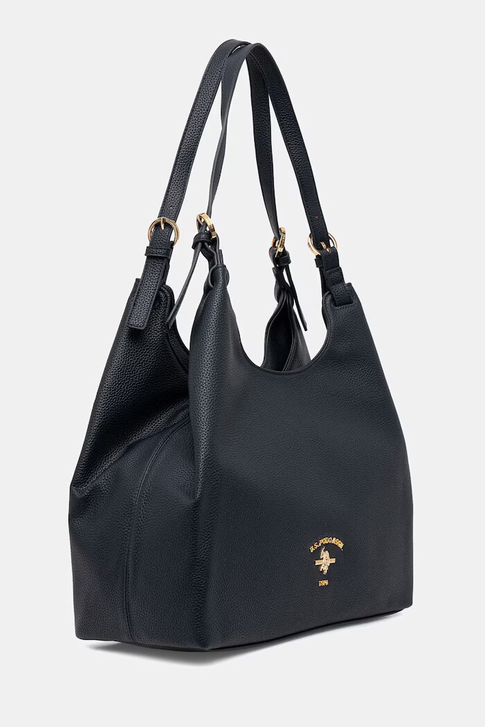U.S. Polo Assn. чанта тип хобо дамска от имитация на кожа Stanford тъмносиня BIUSS8372WVP