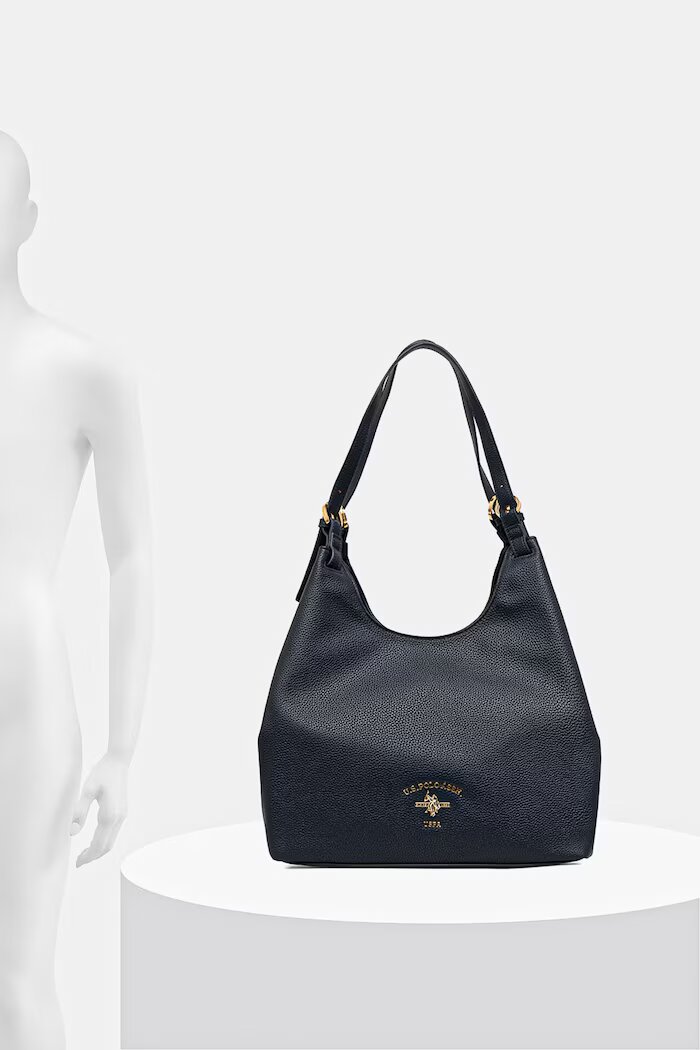 U.S. Polo Assn. чанта тип хобо дамска от имитация на кожа Stanford тъмносиня BIUSS8372WVP