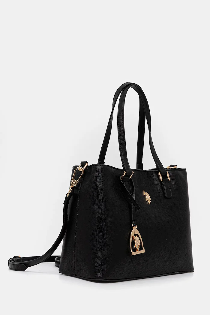 U.S. Polo Assn. чанта tote дамска от имитация на кожа Jones черна BEUJE8662WVP