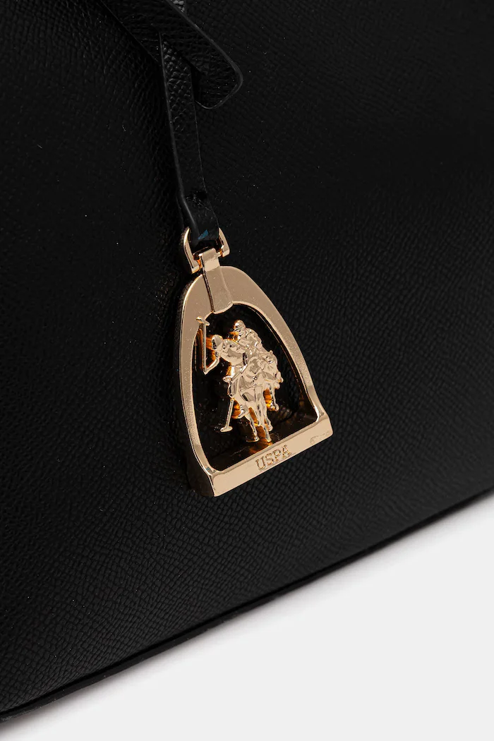 U.S. Polo Assn. чанта tote дамска от имитация на кожа Jones черна BEUJE8662WVP