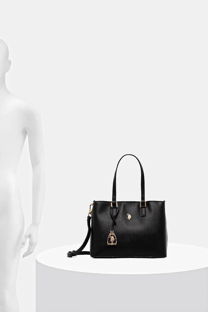 U.S. Polo Assn. чанта tote дамска от имитация на кожа Jones черна BEUJE8662WVP