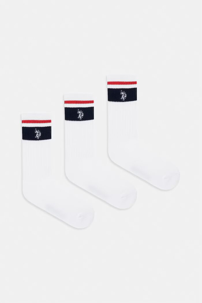U.S. Polo Assn. Чорапи BRAND STRIPE SPORTS (3 чифта) в бяло MUP3452