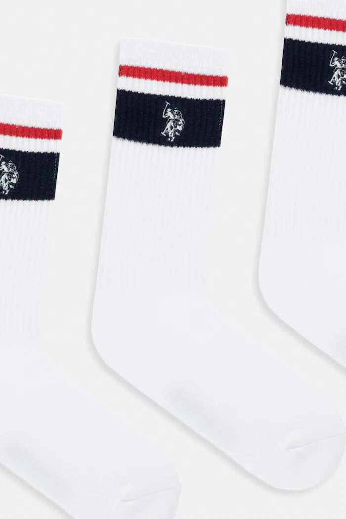 U.S. Polo Assn. Чорапи BRAND STRIPE SPORTS (3 чифта) в бяло MUP3452