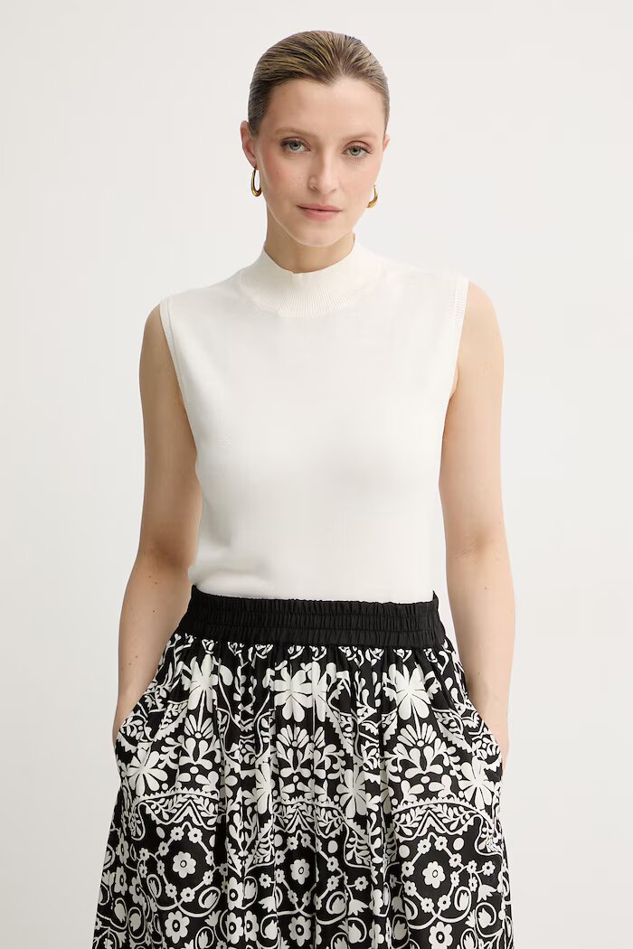 U.S. Polo Assn. елек дамски от вискоза Mock Neck Sleeveless бежов WUP1370