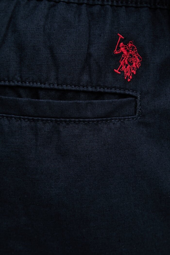 U.S. Polo Assn. Къс панталон с лен LINEN DECK в тъмносиньо MUP3552