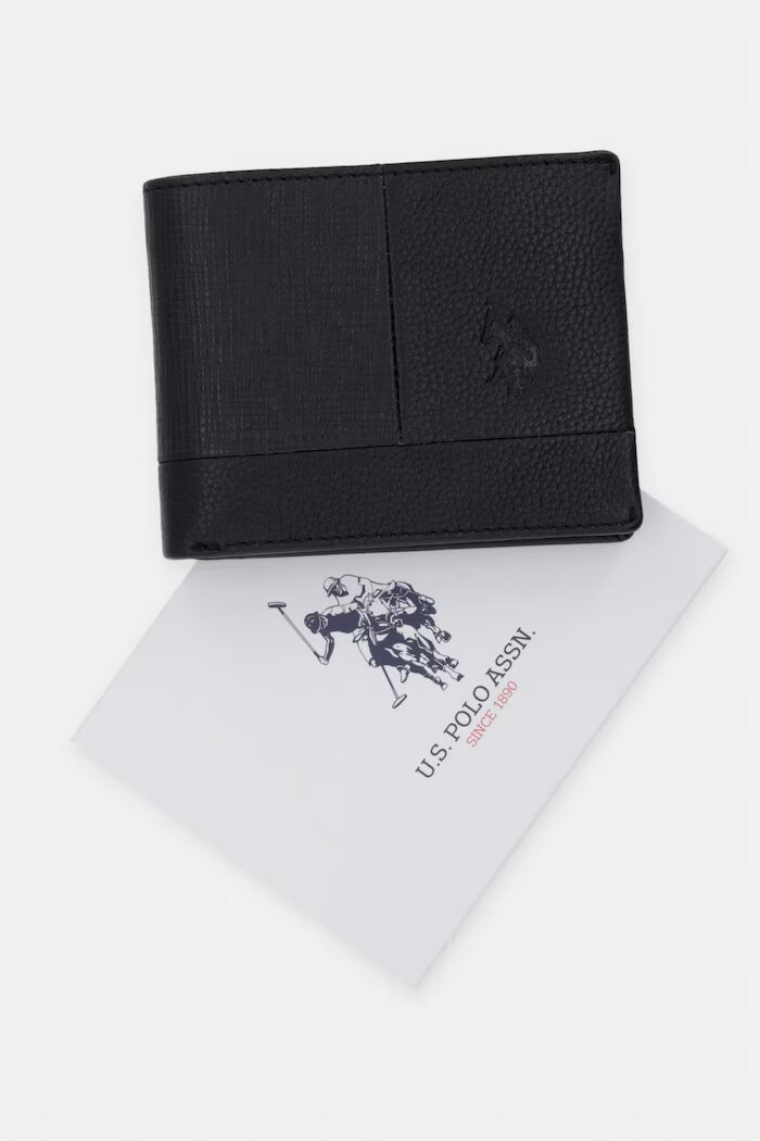 U.S. Polo Assn. Кожен портфейл MANSFIELD мъжки в черно WEU7M2702MHA