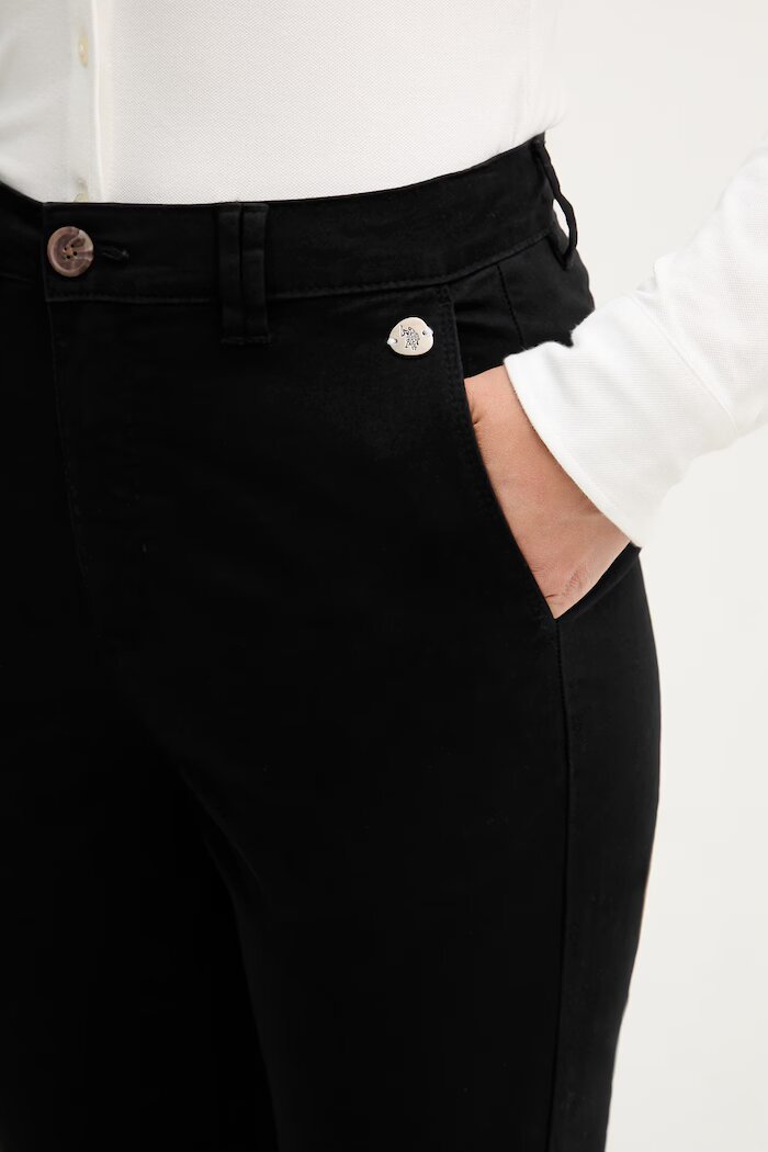 U.S. Polo Assn. панталон чино дамски от памук с еластан Chino черен WUP1018-023