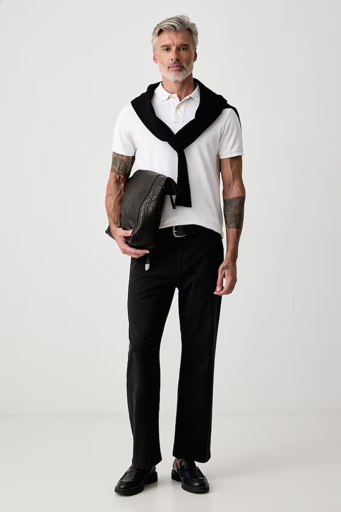U.S. Polo Assn. панталон мъжки от памук с еластан RELAXED FIT CHINO черен MUP5479