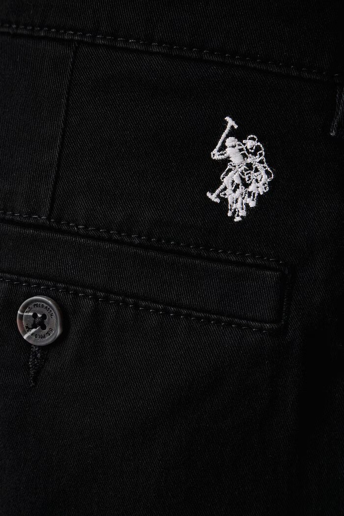 U.S. Polo Assn. панталон мъжки от памук с еластан RELAXED FIT CHINO черен MUP5479