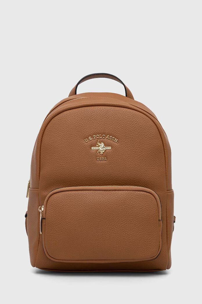 U.S. Polo Assn. Раница Stanford в кафяво малък размер с изчистен дизайн BIUSS6211WVP-521