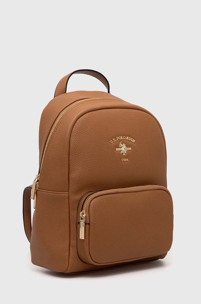 U.S. Polo Assn. Раница Stanford в кафяво малък размер с изчистен дизайн BIUSS6211WVP-521