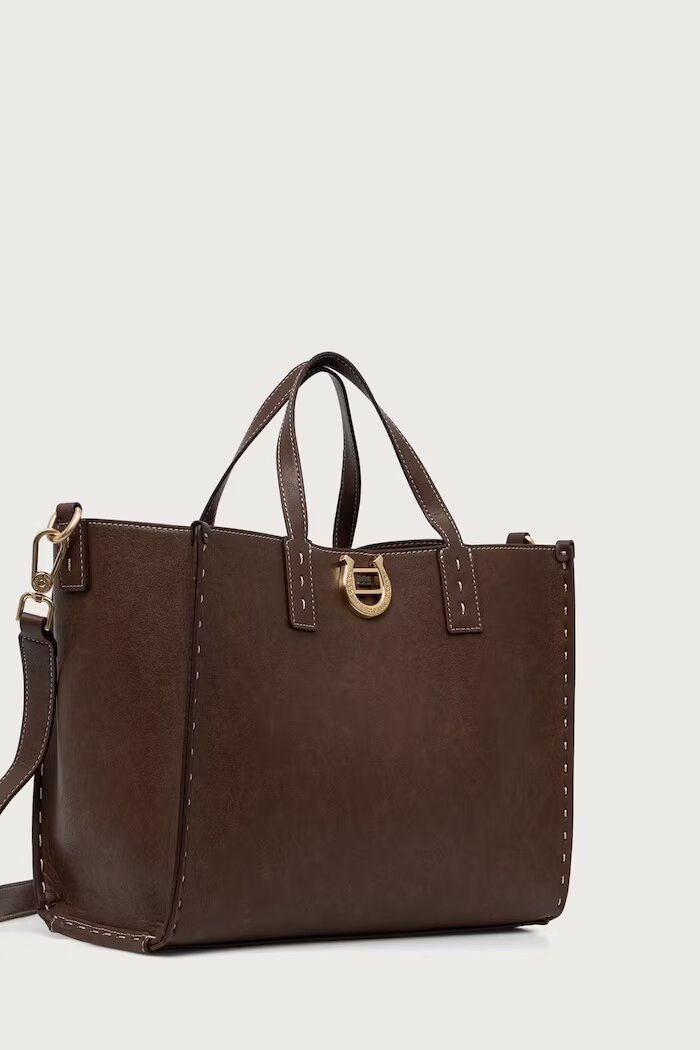 U.S. Polo Assn. шопинг чанта дамска от имитация на кожа MIDDLETON кафява BIU0M8869WVP