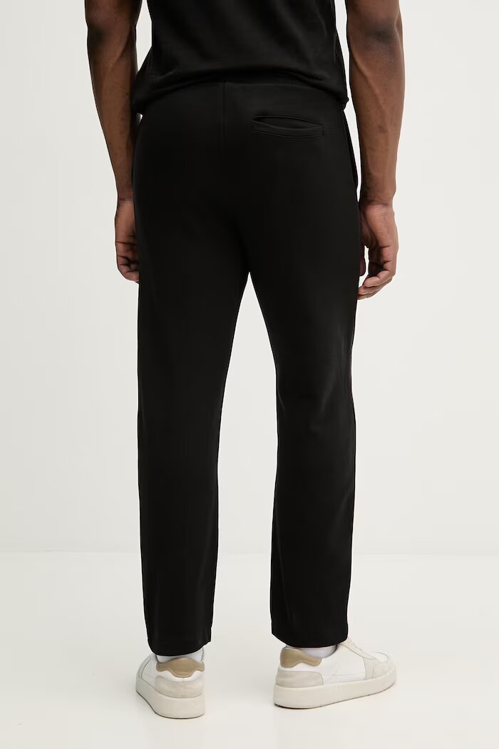 U.S. Polo Assn. спортен панталон мъжки с памук INTERLOCK PINTUCK JOGGER черен със стандартна талия MUP4661