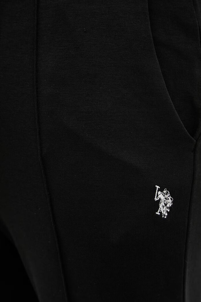 U.S. Polo Assn. спортен панталон мъжки с памук INTERLOCK PINTUCK JOGGER черен със стандартна талия MUP4661