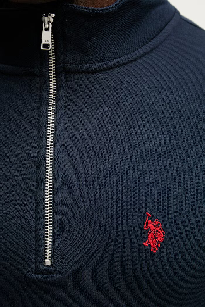 U.S. Polo Assn. суичър мъжки с памук DHM LB 1/4 ZIP тъмносин MUP3359
