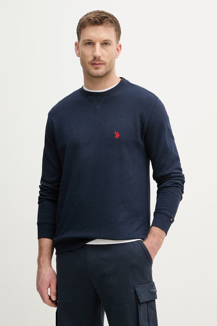 U.S. Polo Assn. суичър мъжки с памук DHM LB CREW тъмносин MUP3356