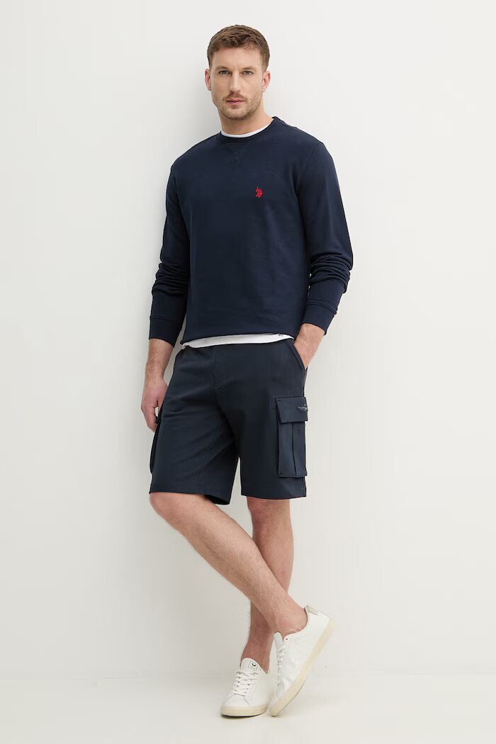 U.S. Polo Assn. суичър мъжки с памук DHM LB CREW тъмносин MUP3356