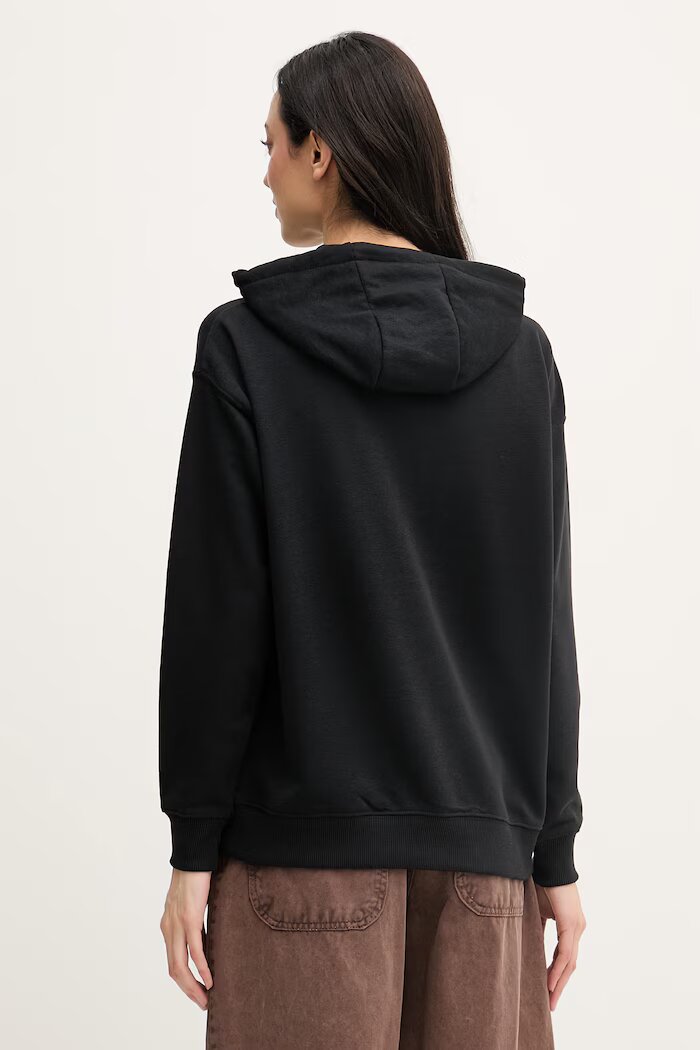 U.S. Polo Assn. суичър с качулка дамски с памук DHM Hoodie черен WUP2541