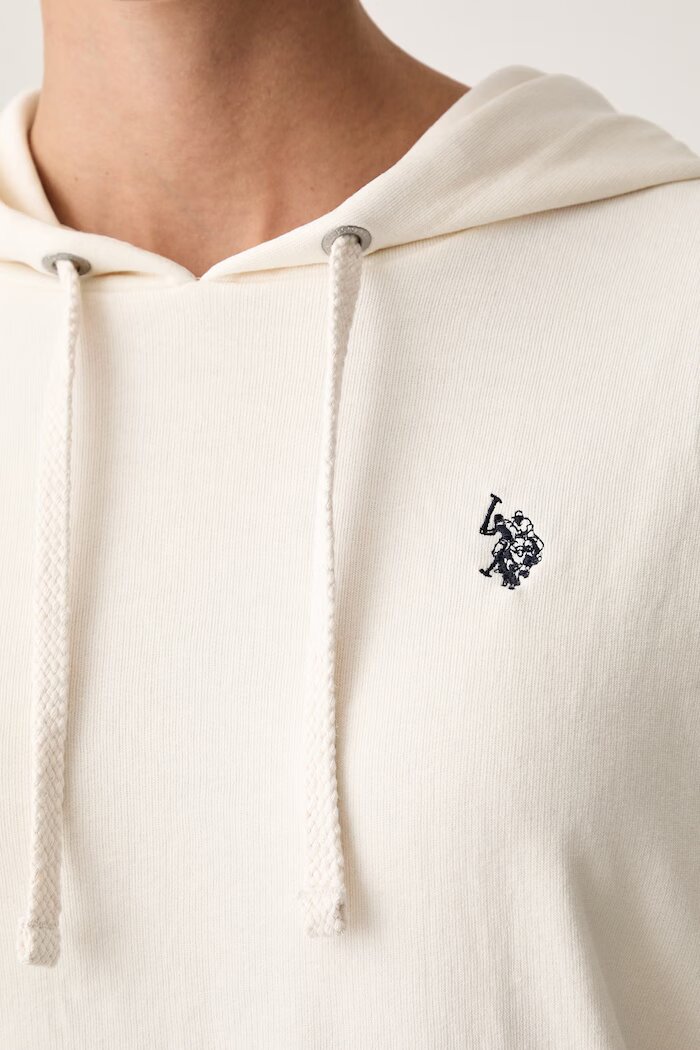 U.S. Polo Assn. суичър с качулка дамски с памук DHM LB бежов WUP1674