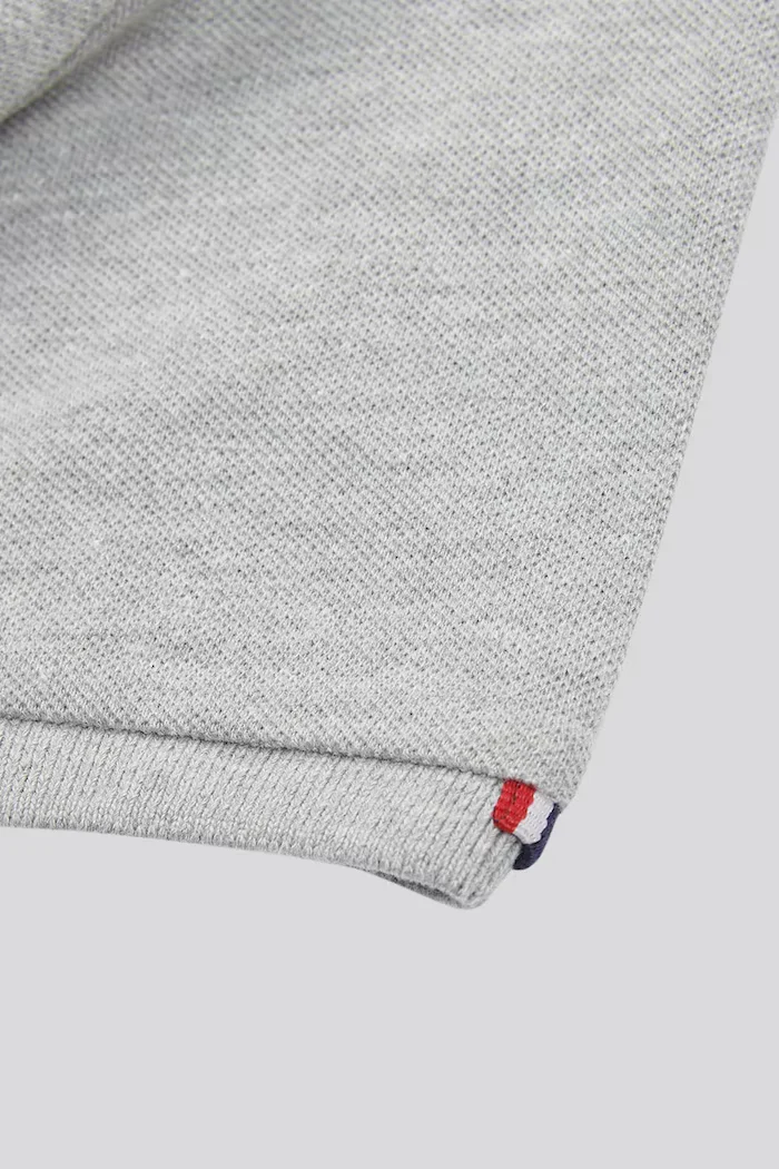U.S. Polo Assn. тениска с яка за деца от памук сива USP2369