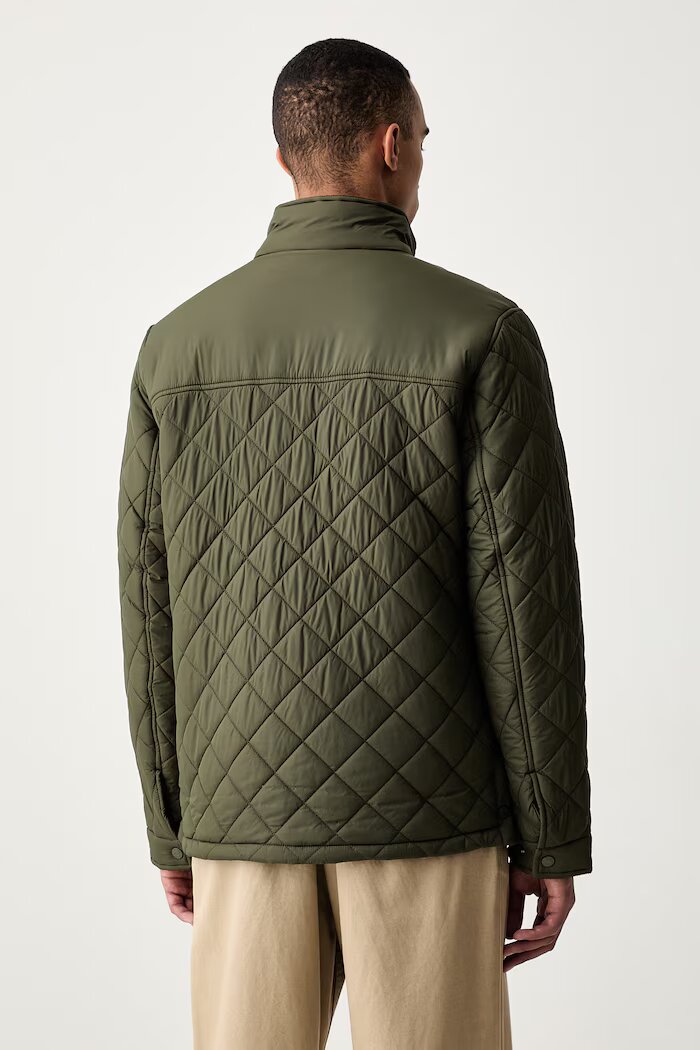 U.S. Polo Assn. яке мъжко DIAMOND QUILTED FUNNEL зелено MUP3790