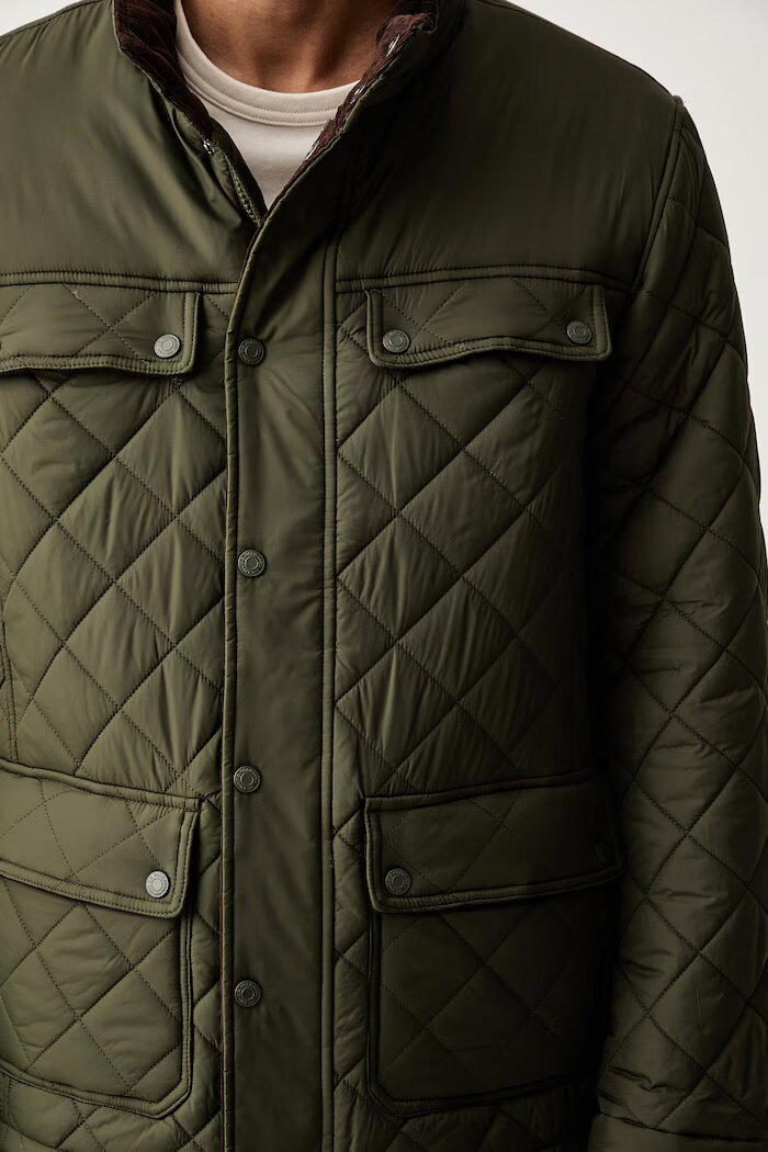 U.S. Polo Assn. яке мъжко DIAMOND QUILTED FUNNEL зелено MUP3790