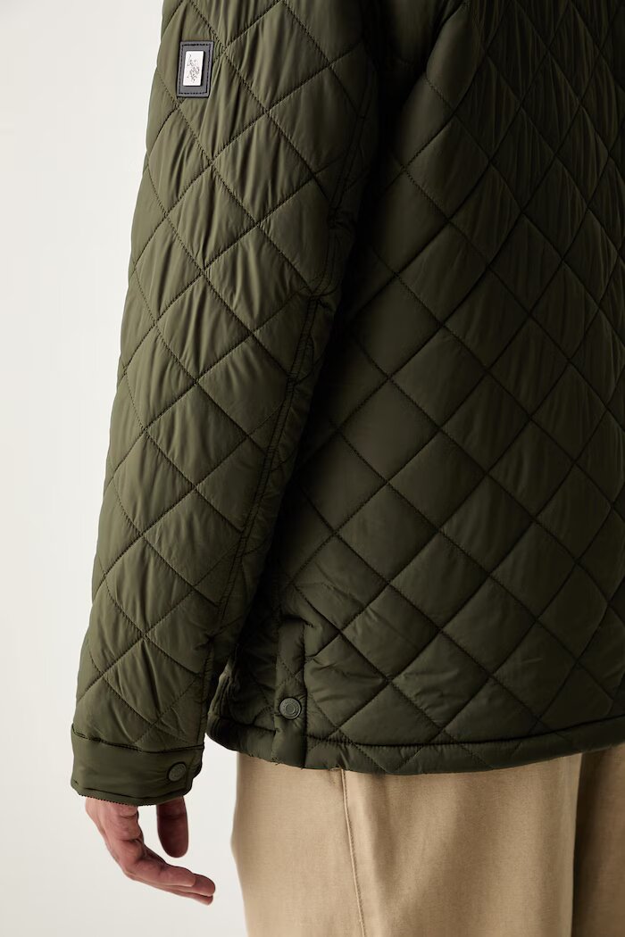 U.S. Polo Assn. яке мъжко DIAMOND QUILTED FUNNEL зелено MUP3790