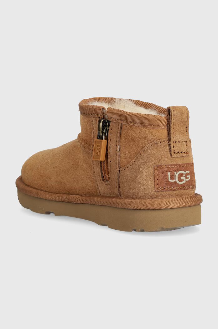 UGG апески за деца от велур CLASSIC ULTRA MINI бежови 1130750T