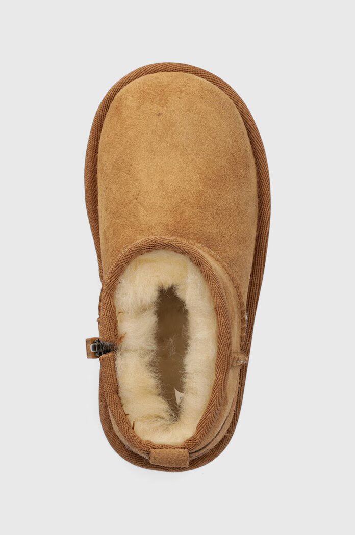 UGG апески за деца от велур CLASSIC ULTRA MINI бежови 1130750T