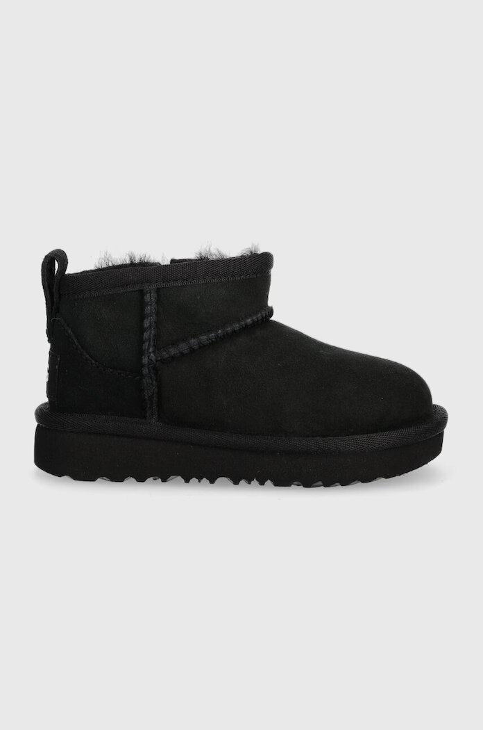 UGG апески за деца от велур CLASSIC ULTRA MINI черни 1130750T