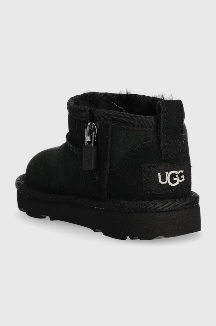 UGG апески за деца от велур CLASSIC ULTRA MINI черни 1130750T