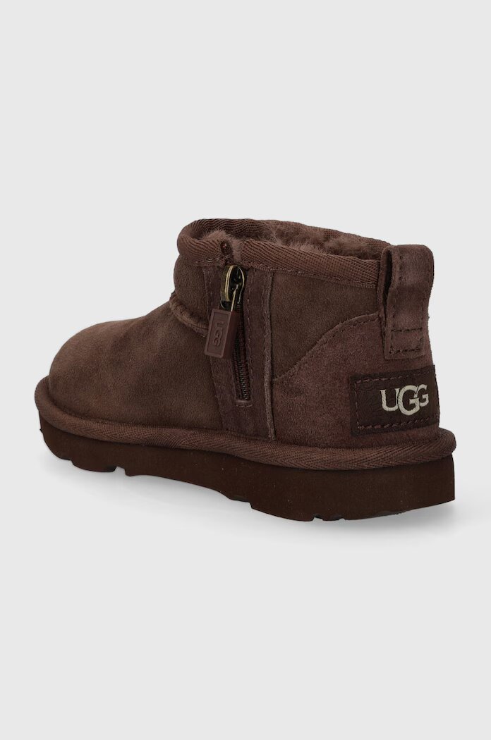 UGG апески за деца от велур CLASSIC ULTRA MINI кафяви 1130750T