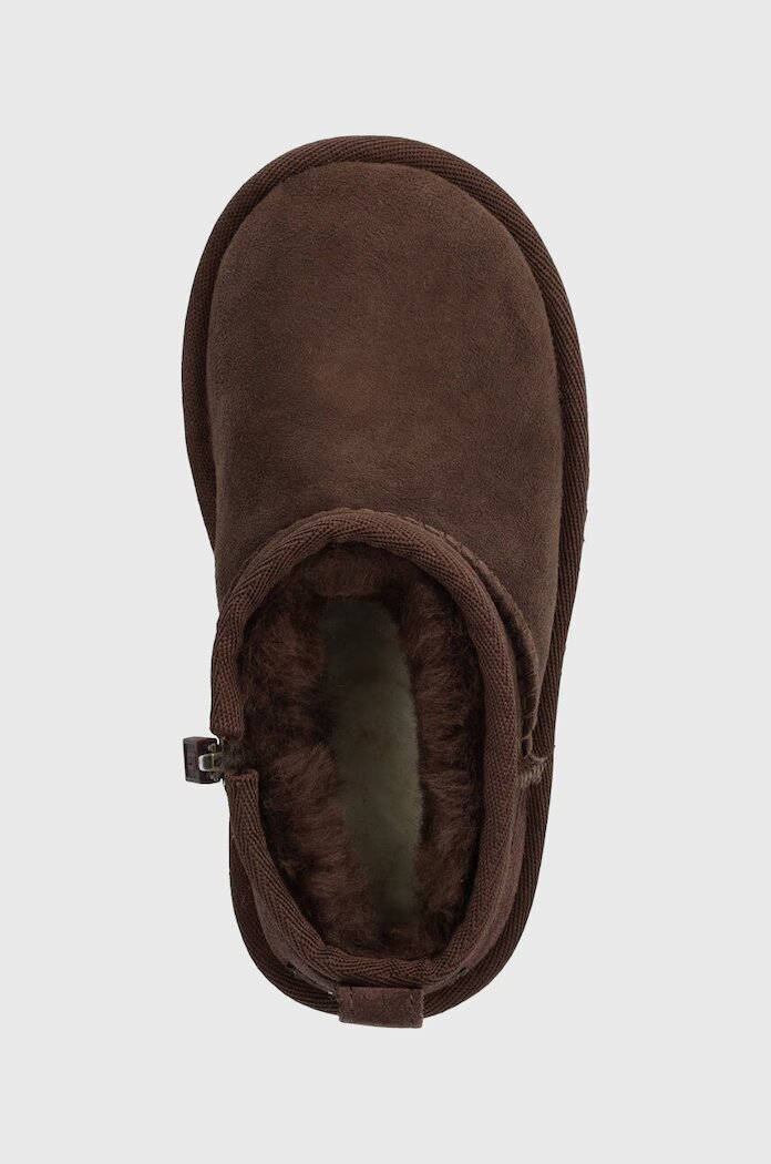 UGG апески за деца от велур CLASSIC ULTRA MINI кафяви 1130750T