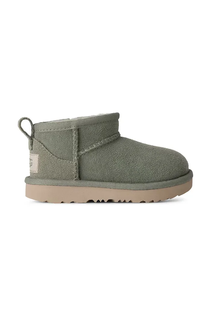 UGG апески за деца от велур CLASSIC ULTRA MINI зелени 1130750T