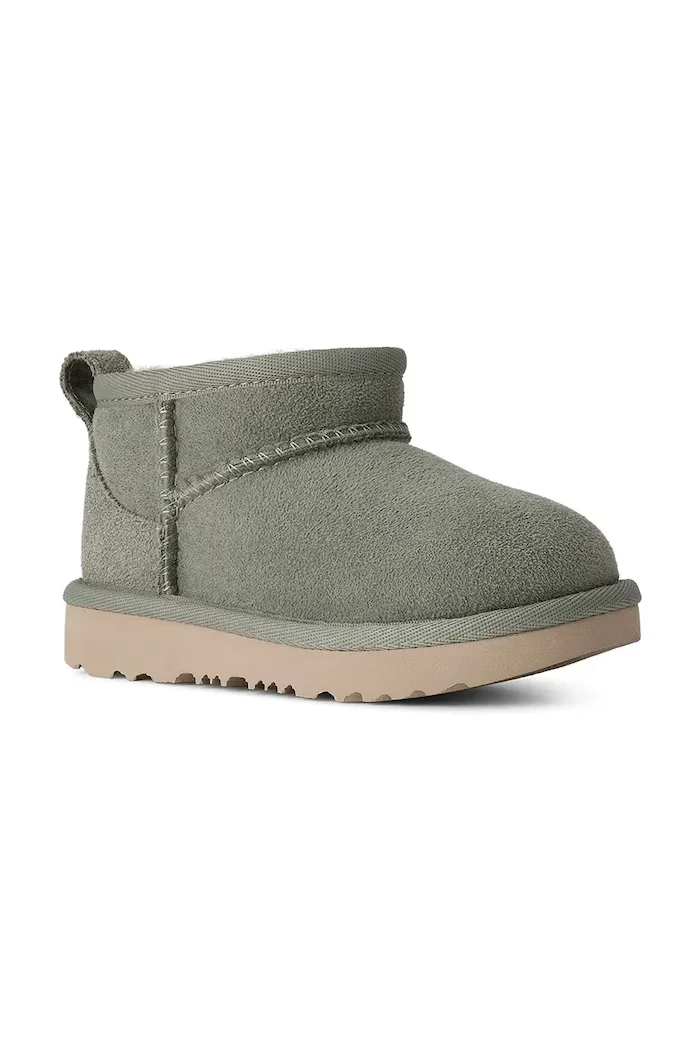 UGG апески за деца от велур CLASSIC ULTRA MINI зелени 1130750T