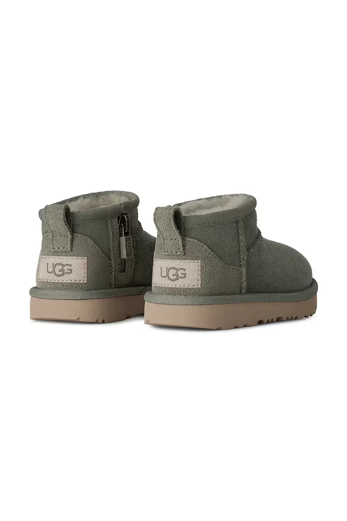 UGG апески за деца от велур CLASSIC ULTRA MINI зелени 1130750T