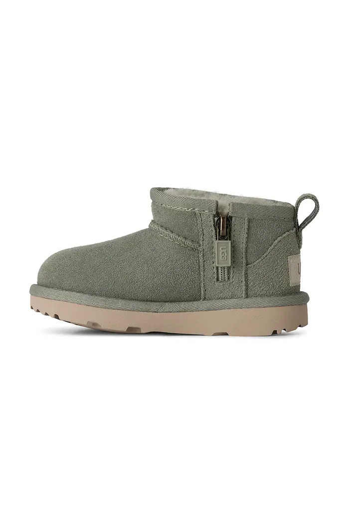 UGG апески за деца от велур CLASSIC ULTRA MINI зелени 1130750T