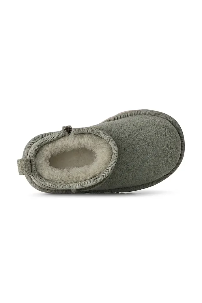 UGG апески за деца от велур CLASSIC ULTRA MINI зелени 1130750T